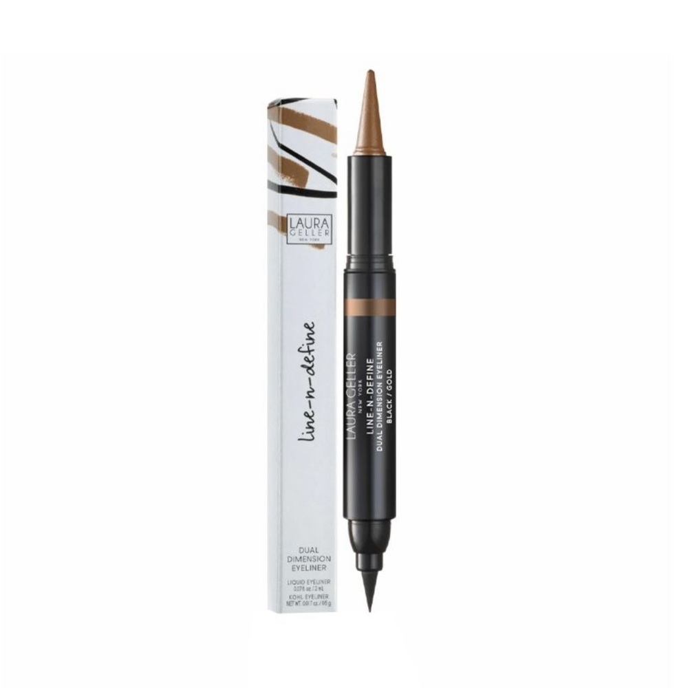 LAURA GELLER Line-n-Define Dual Dimension Eyeliner Black/Gold NIB $24